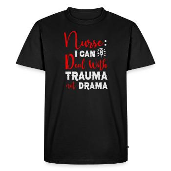 Infirmière Infirmière Infirmière Clinique Paramédicale - T-shirt Premium bio Homme - noir - Devant - Nico (187cm)