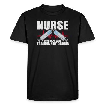 Infirmière Infirmière Infirmière Clinique Paramédicale - T-shirt Premium bio Homme - noir - Devant - Nico (187cm)