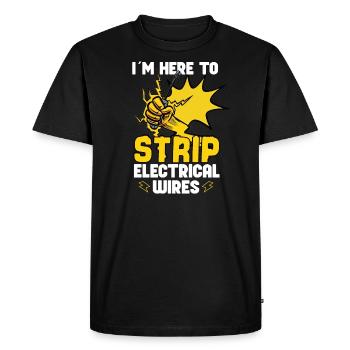 Drôle d’électricien ingénieur électricien Watt Watt - T-shirt Premium bio Homme - noir - Devant - Nico (187cm)