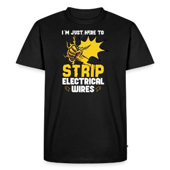 Drôle d’électricien ingénieur électricien Watt Watt - T-shirt Premium bio Homme - noir - Devant - Nico (187cm)