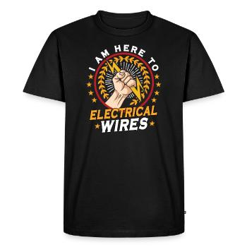 Drôle d’électricien ingénieur électricien Watt Watt - T-shirt Premium bio Homme - noir - Devant - Nico (187cm)