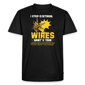 Electrician Electrical Engineer Lineman Electrical - Men's Premium Organic T-Shirt - black - Front - Nico (187cm)