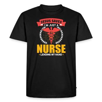 Nurse Nursing Clinic Paramedic - Men's Premium Organic T-Shirt - black - Front - Nico (187cm)