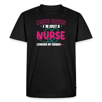 Nurse Nursing Clinic Paramedic - Men's Premium Organic T-Shirt - black - Front - Nico (187cm)