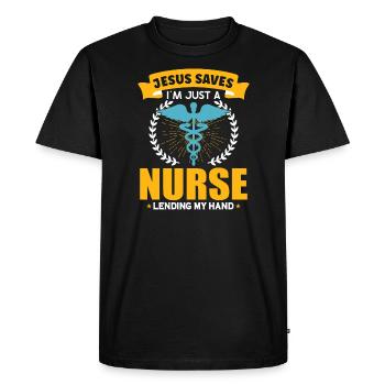 Nurse Nursing Clinic Paramedic - Men's Premium Organic T-Shirt - black - Front - Nico (187cm)