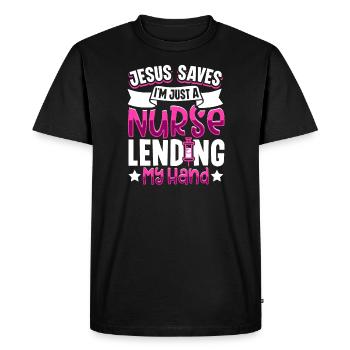 Nurse Nursing Clinic Paramedic - Men's Premium Organic T-Shirt - black - Front - Nico (187cm)
