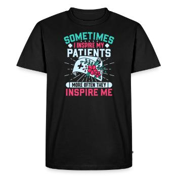 infirmière clinique de soins infirmiers ambulancier paramédical - T-shirt Premium bio Homme - noir - Devant - Nico (187cm)