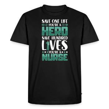 Nurse Nursing Clinic Paramedic - Men's Premium Organic T-Shirt - black - Front - Nico (187cm)