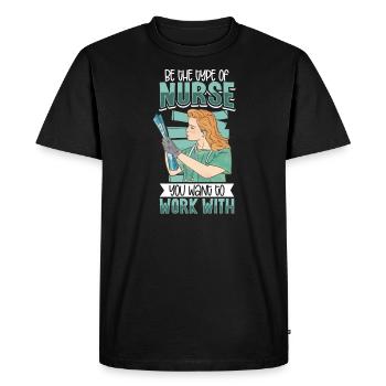 Nurse Nursing Clinic Paramedic - Men's Premium Organic T-Shirt - black - Front - Nico (187cm)