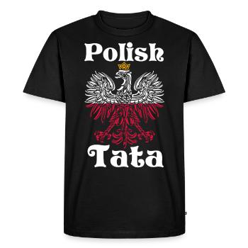 Pologne mère drapeau polonais Polska - T-shirt Premium bio Homme - noir - Devant - Nico (187cm)