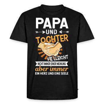 Papa und Tochter - Männer Premium Bio T-Shirt - Schwarz - Vorne - Nico (187cm)