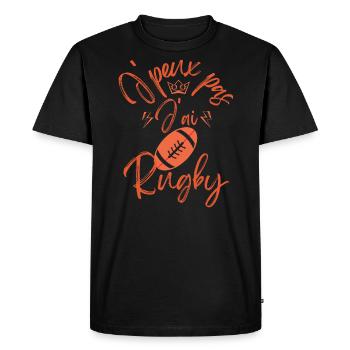 J Peux Pas J Ai Rugby - T-shirt Premium bio Homme - noir - Devant - Nico (187cm)