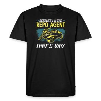 Agent de pension Agent de prise de possession de l’homme de pension - T-shirt Premium bio Homme - noir - Devant - Nico (187cm)