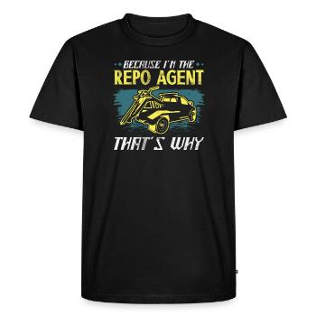 Agent de pension Agent de prise de possession de l’homme de pension - T-shirt Premium bio Homme - noir - Devant - Nico (187cm)