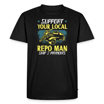 Agent de pension Agent de prise de possession de l’homme de pension - T-shirt Premium bio Homme - noir - Devant - Nico (187cm)