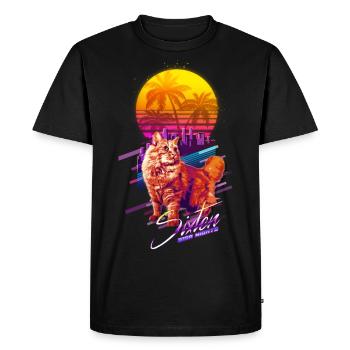 Retrowave Sixten - Men's Premium Organic T-Shirt - black - Front - Nico (187cm)