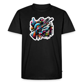 Clay Pigeon Shooting Clay Pigeon Shooting Shooting - Men's Premium Organic T-Shirt - black - Front - Nico (187cm)