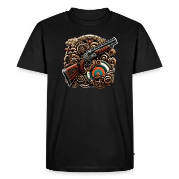 Tir au pigeon d’argile Tir au pigeon d’argile - T-shirt Premium bio Homme - noir - Devant - Nico (187cm)