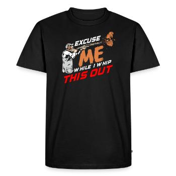 Tir au pigeon d’argile Tir au pigeon d’argile - T-shirt Premium bio Homme - noir - Devant - Nico (187cm)