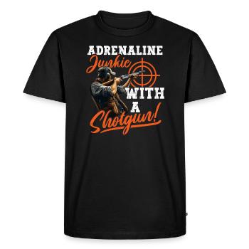 Tir au pigeon d’argile Tir au pigeon d’argile - T-shirt Premium bio Homme - noir - Devant - Nico (187cm)