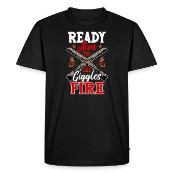 Tir au pigeon d’argile Tir au pigeon d’argile - T-shirt Premium bio Homme - noir - Devant - Nico (187cm)