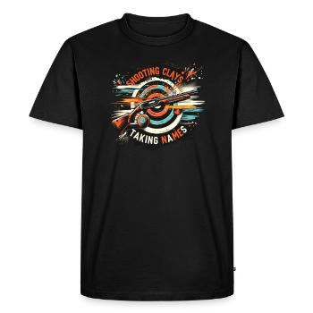 Clay Pigeon Shooting Clay Pigeon Shooting Shooting - Men's Premium Organic T-Shirt - black - Front - Nico (187cm)