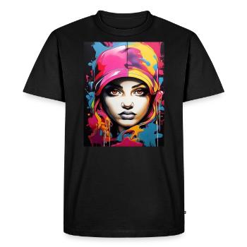 Graffiti style2 - T-shirt Premium bio Homme - noir - Devant - Nico (187cm)
