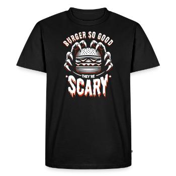 Horror burger Spooky fast food halloween - Men's Premium Organic T-Shirt - black - Front - Nico (187cm)