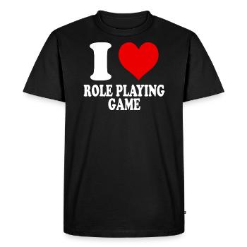 I Love Role Playing Game RPG Heart Funny - Men's Premium Organic T-Shirt - black - Front - Nico (187cm)