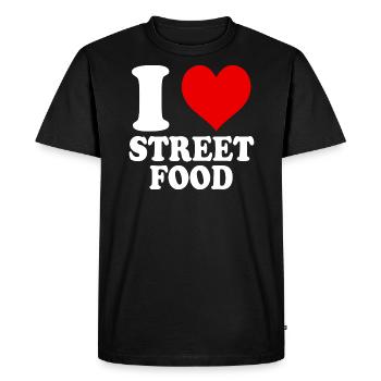 J’aime la cuisine de rue coeur drôle spirituel - T-shirt Premium bio Homme - noir - Devant - Nico (187cm)