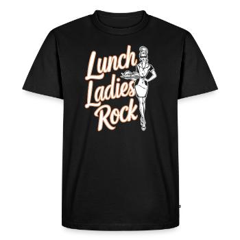 Déjeuner À L’école Dame Écolière À La Cafétéria - T-shirt Premium bio Homme - noir - Devant - Nico (187cm)