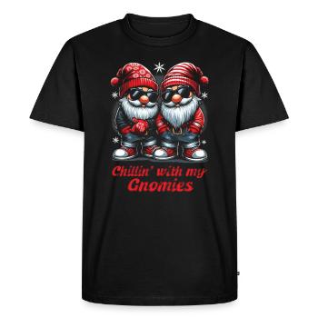 Chillin avec mes Gnomies - T-shirt Premium bio Homme - noir - Devant - Nico (187cm)