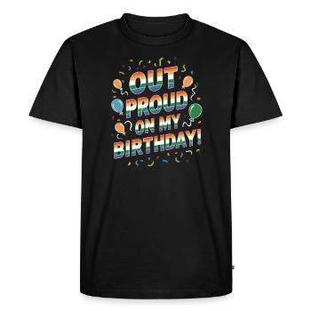 Naissancegay Gay Pride Drapeau Mois de la fierté Égalité des droits - T-shirt Premium bio Homme - noir - Devant - Nico (187cm)