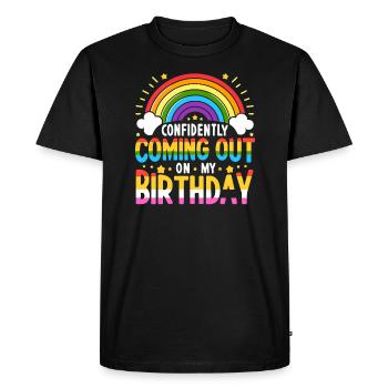 Naissancegay Gay Pride Drapeau Mois de la fierté Égalité des droits - T-shirt Premium bio Homme - noir - Devant - Nico (187cm)