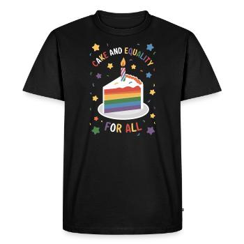 Birthgay Gay Pride Flag Mois de la fierté Egalité des droits - T-shirt Premium bio Homme - noir - Devant - Nico (187cm)