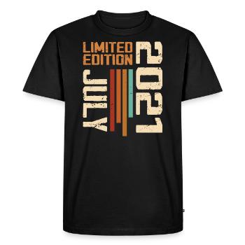 Juillet 2021 Cadeau D’anniversaire 2021 July 2021 - T-shirt Premium bio Homme - noir - Devant - Nico (187cm)