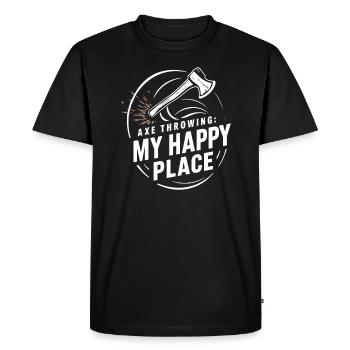 Maîtres du lancer de hache pour une pratique précise de la cible - T-shirt Premium bio Homme - noir - Devant - Nico (187cm)