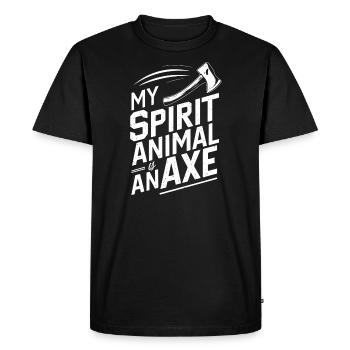 Maîtres du lancer de hache pour une pratique précise de la cible - T-shirt Premium bio Homme - noir - Devant - Nico (187cm)