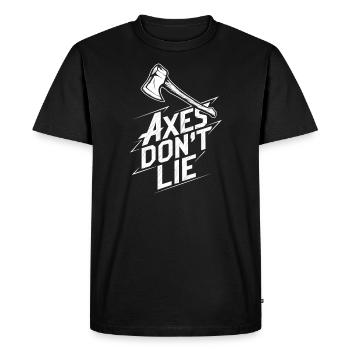 Maîtres du lancer de hache pour une pratique précise de la cible - T-shirt Premium bio Homme - noir - Devant - Nico (187cm)