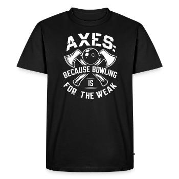 Maîtres du lancer de hache pour une pratique précise de la cible - T-shirt Premium bio Homme - noir - Devant - Nico (187cm)
