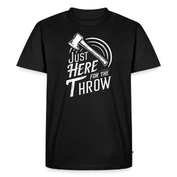 Maîtres du lancer de hache pour une pratique précise de la cible - T-shirt Premium bio Homme - noir - Devant - Nico (187cm)