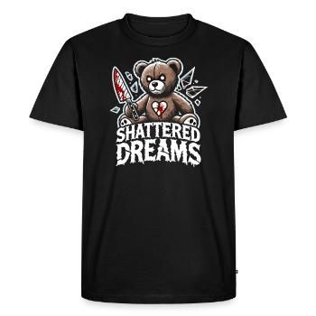 Horreur Ours en peluche griffant à travers la nuit Horreur - T-shirt Premium bio Homme - noir - Devant - Nico (187cm)
