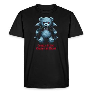 Horreur Ours en peluche griffant à travers la nuit Horreur - T-shirt Premium bio Homme - noir - Devant - Nico (187cm)