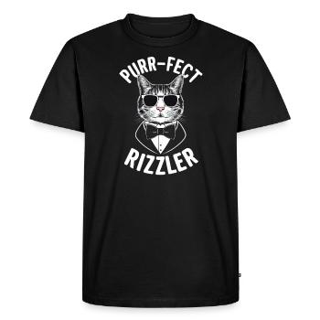 Rizzler niche for meme humor fans - Men's Premium Organic T-Shirt - black - Front - Nico (187cm)