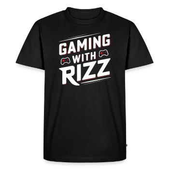 Rizzler Culture Gaming Life Rizzler Quotes - Men's Premium Organic T-Shirt - black - Front - Nico (187cm)