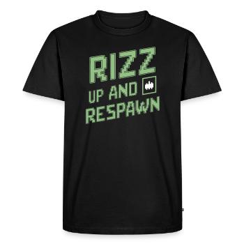 Rizzler Culture Gaming Life Rizzler Quotes - Men's Premium Organic T-Shirt - black - Front - Nico (187cm)