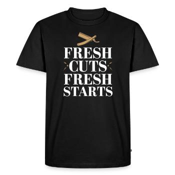 Vibrations de salon de coiffure et coupes de cheveux classiques pour - T-shirt Premium bio Homme - noir - Devant - Nico (187cm)