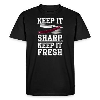 Vibrations de salon de coiffure et coupes de cheveux classiques pour - T-shirt Premium bio Homme - noir - Devant - Nico (187cm)