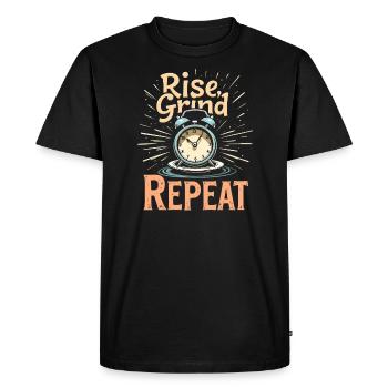 Entrepreneurial Hustle and Workaholic in Business - Men's Premium Organic T-Shirt - black - Front - Nico (187cm)