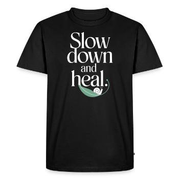 Emotional Healing Journey Towards Mindfulness and - Men's Premium Organic T-Shirt - black - Front - Nico (187cm)
